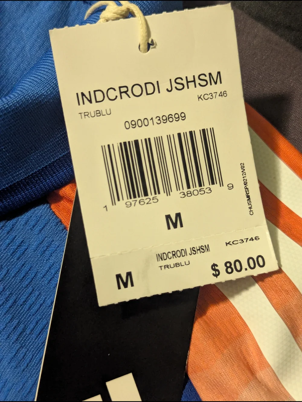 Adidas Men’s Blue India Cricket Jersey with Orange Accents